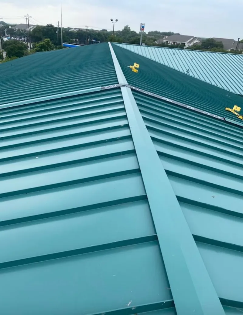 Green commercial metal roof ridge and valley for Metal Roof Repair in Indiantown